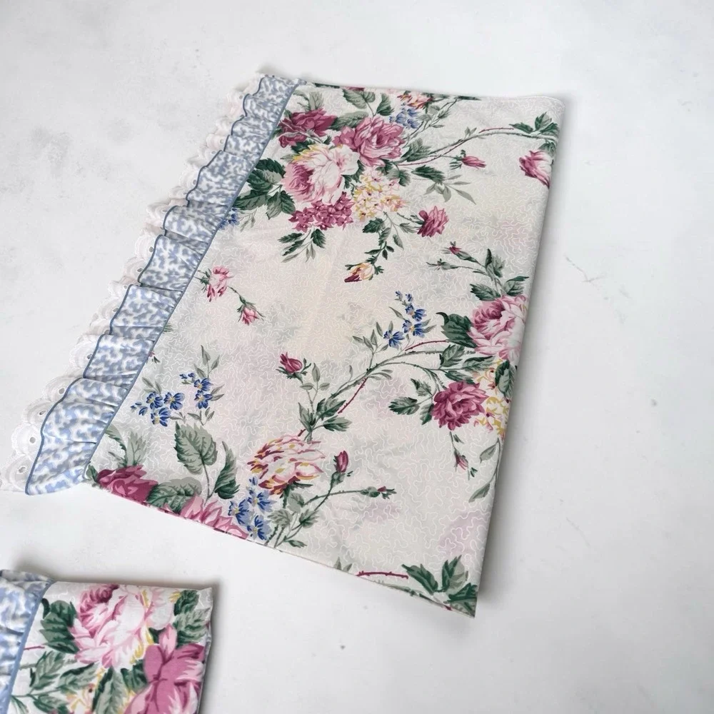 VTG Waverly Belle Rive FULL/DOUBLE Sheet Set 4 piece Cottagecore Rose Ruffle
